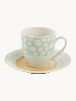 Tazas espresso con platitos, 6 uds.