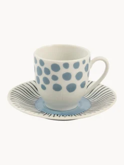 Tazas espresso con platitos, 6 uds.