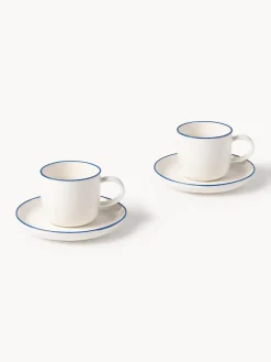 Tazas espresso con platitos de porcelana Facile, 2 uds.