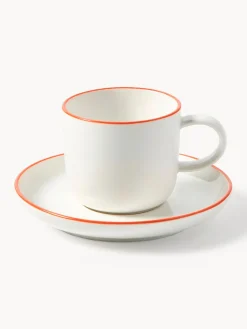 Tazas espresso con platitos de porcelana Facile, 2 uds.