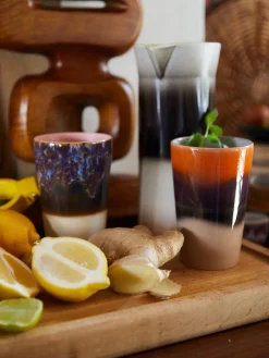 Tazas grandes pintadas a mano 70s, 2 uds.