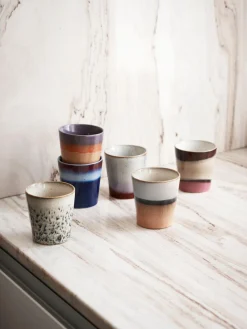 Tazas pequeñas artesanales 70's, 4 uds.