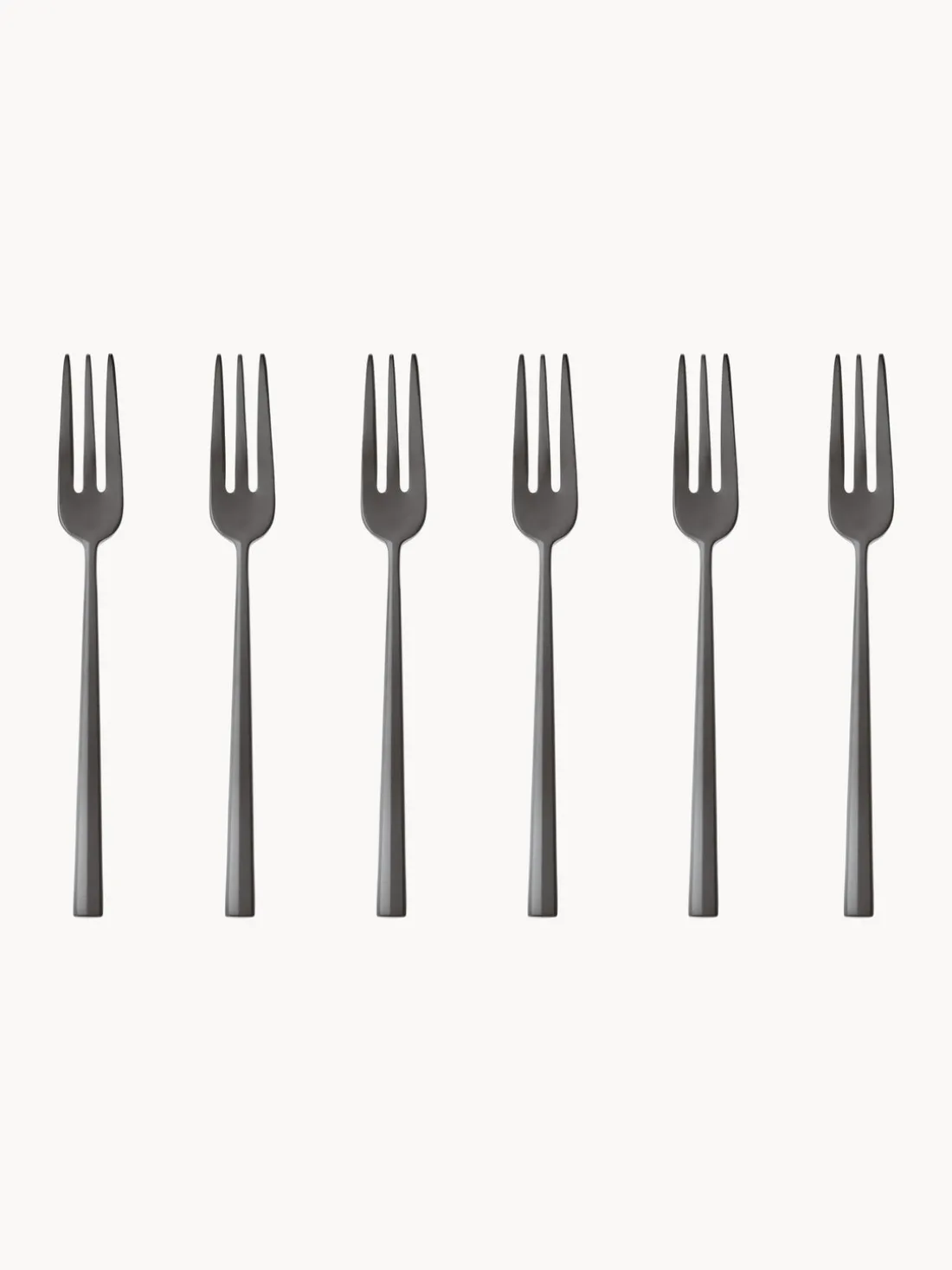 Tenedores de postre de acero inoxidable Rock, 6 uds.