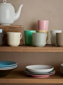 Tetera de porcelana con relieves Rhombe, 1,9 L