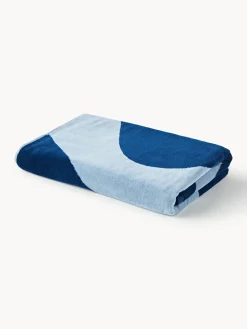 Toalla de playa de terciopelo con estampado ondulado Pia