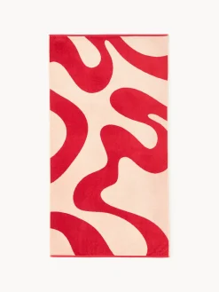 Toalla de playa de terciopelo con estampado ondulado Pia