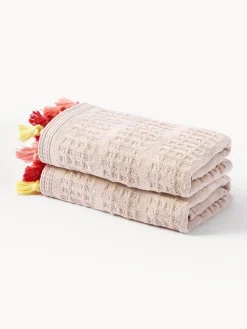 Toalla de terciopelo con flecos Tallulah, tamaños diferentes