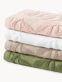 Toallas de algodón con relieves Leaf, tamaños diferentes