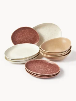 Vajilla artesanal en forma orgánica Macey, 4 comensales (12 pzas.)