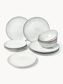 Vajilla artesanal Nordic Sand, 4 comensales (12 pzas.)