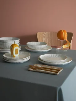 Vajilla de porcelana con relieves Sali, 4 comensales (12 pzas.)