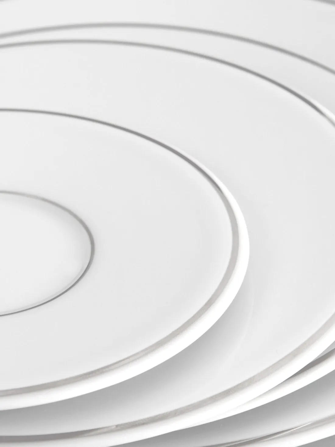 Vajilla de porcelana con borde platino pintado a mano Vitruv, 2 comensales (12 pzas.)