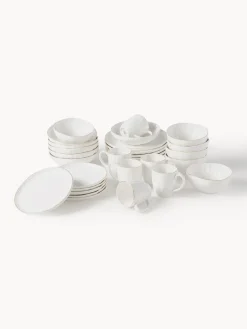 Vajilla de porcelana con relieves Sali, 6 comensales (30 pzas.)