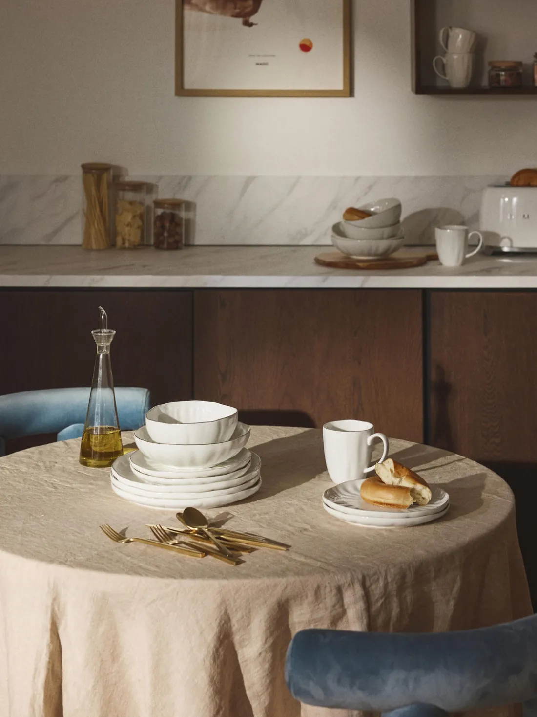 Vajilla de porcelana con relieves Sali, 6 comensales (30 pzas.)