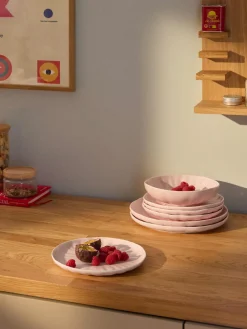 Vajilla de porcelana con relieves Sali, 4 comensales (12 pzas.)