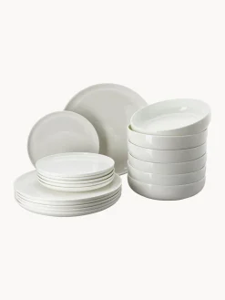Vajilla de porcelana Fine Bone China Jade Lift, 6 comensales (18 pzas.)