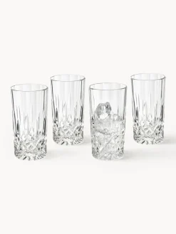 Vasos altos con relieve de cristal George, 4 uds.