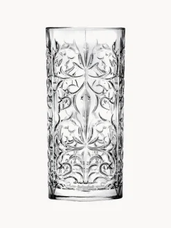Vasos altos de cristal con relive Bichiera, 4 uds.
