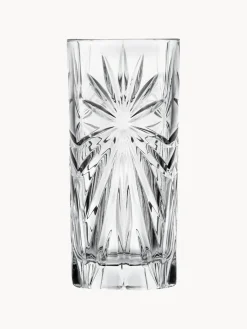Vasos altos de cristal con relive Bichiera, 4 uds.