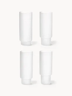 Vasos altos soplados con relieve Ripple, 4 uds.