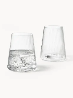 Vasos de agua artesanales con relieves Cami, 4 uds.