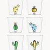 Vasos de agua artesanales Desert Plants, 6 uds.