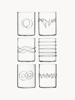 Vasos de agua artesanales Deco' Clear, 6 uds.