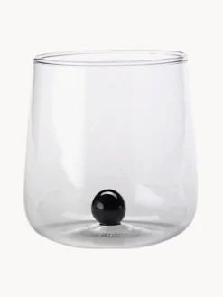 Vasos de agua artesanales soplados de vidrio borosilicato Bilia, 6 uds.