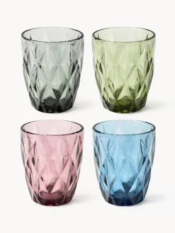Vasos de agua con patrón texturizado Colorado, 4 uds.