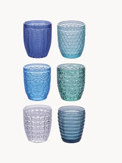 Vasos de agua con relieve Bicchieri, 6 uds.