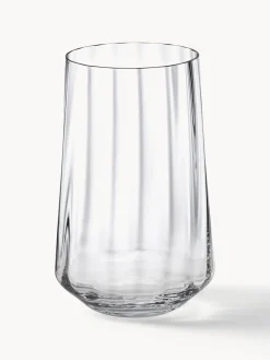 Vasos de agua de cristal con relieves Bernadotte, 6 uds.