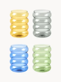 Vasos de agua soplados Bubbly, 4 uds.
