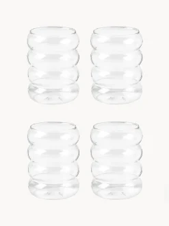 Vasos de agua soplados Bubbly, 4 uds.