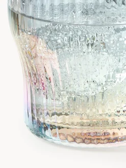 Vasos de agua soplados con relieve y brillo nacarino Juno, 4 uds.