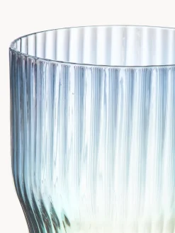 Vasos de agua soplados con relieve y brillo nacarino Juno, 4 uds.