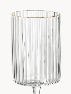 Vasos de agua soplados con borde dorado Aleo, 4 uds.