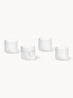 Vasos de agua soplados con relieves Ripple, 4 uds.