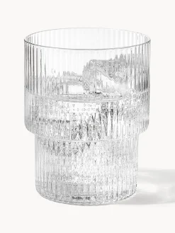 Vasos de agua soplados con textura acanalada Ripple, 4 uds.