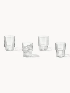 Vasos de agua soplados con textura acanalada Ripple, 4 uds.
