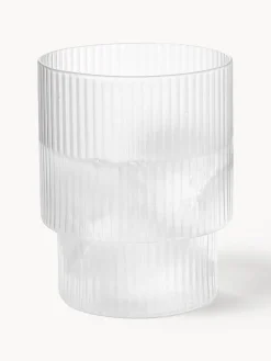 Vasos de agua soplados con relieves Ripple, 4 uds.