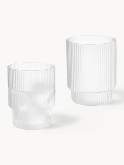 Vasos de agua soplados con relieves Ripple, 4 uds.