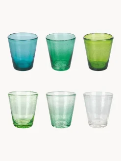 Vasos de agua soplados con burbujas Cancun, 6 uds.