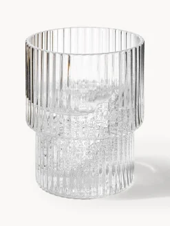 Vasos de agua soplados con relieves Ripple, 4 uds.