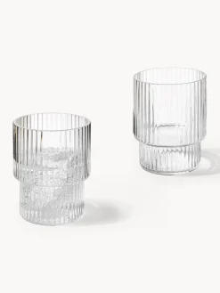 Vasos de agua soplados con relieves Ripple, 4 uds.