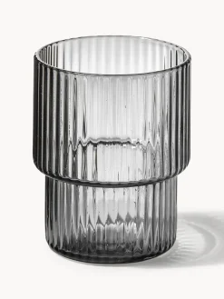 Vasos de agua soplados con relieves Ripple, 4 uds.
