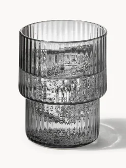 Vasos de agua soplados con relieves Ripple, 4 uds.