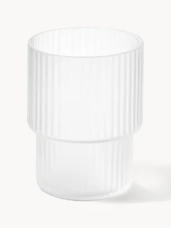 Vasos de agua soplados con relieves Ripple, 4 uds.