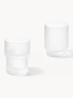 Vasos de agua soplados con relieves Ripple, 4 uds.