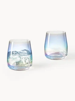 Vasos de agua soplados iridiscentes Ellery, 4 uds.