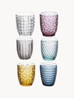 Vasos de colores con relive Geometrie, 6 uds.